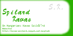 szilard kavas business card